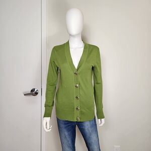 Tory Burch Simone Olive Button-Up Cardigan Sz S